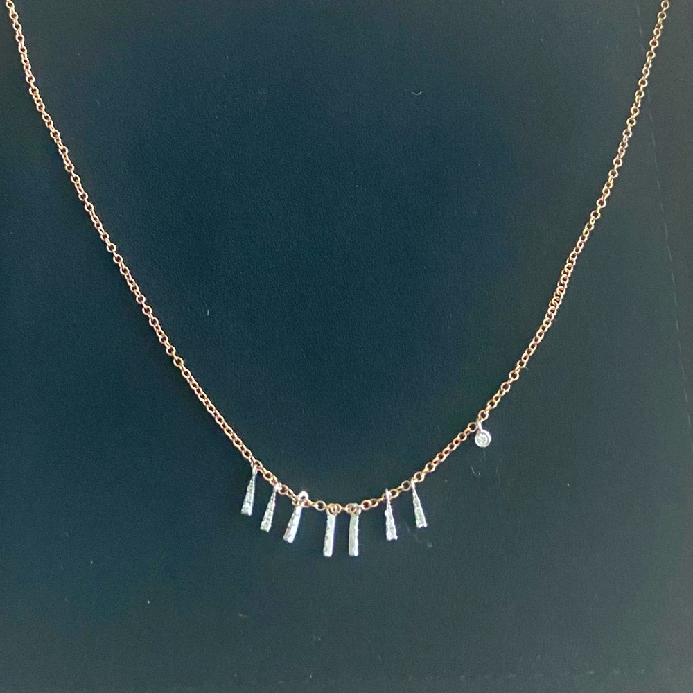 Meira T Rose Gold diamond drip necklace